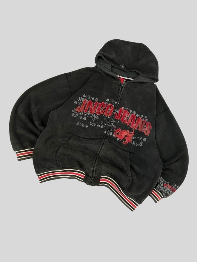 Vintage 90s JNCO Black Baggy Fit Hoodie – Men’s XL