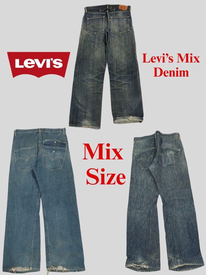 Bundle of 3 Pcs Vintage Levi’s Jeans – Engineer & Selvage Denim