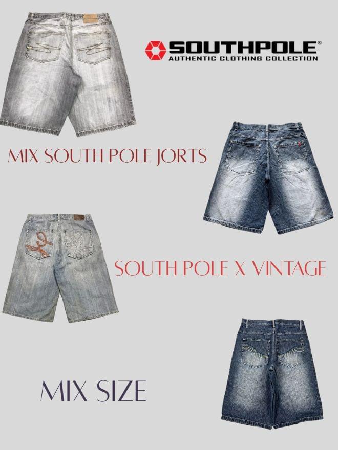 Bundle of 4 Pcs Vintage Southpole Denim Jorts – Y2K Skater & Hip-Hop Fits