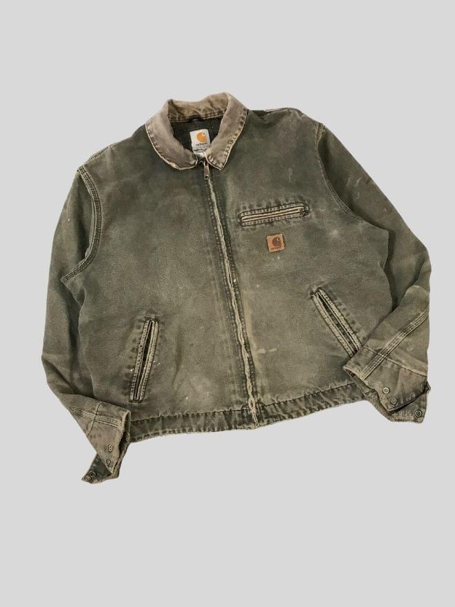 Rare Vintage Carhartt J87 MOS Blanket-Lined Detroit Jacket – Green | Men’s XL