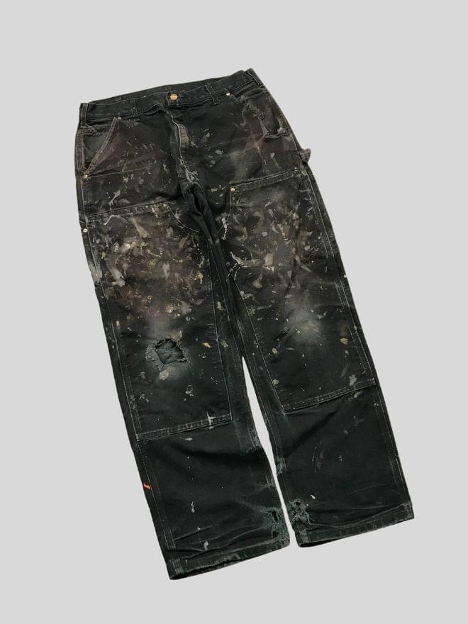 Vintage Carhartt B01 Black Double Knee Workwear Denim – Size 34